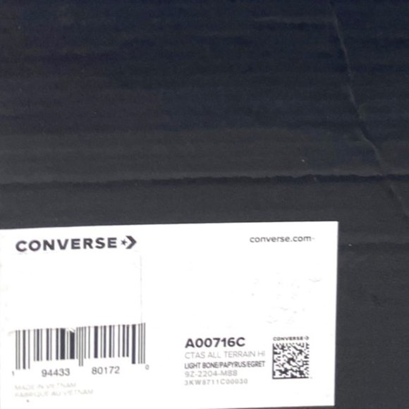 Converse Chuck Taylor Terrain High Top Boots Canvas Leather Men's Cream A00716C - Picture 7 of 8